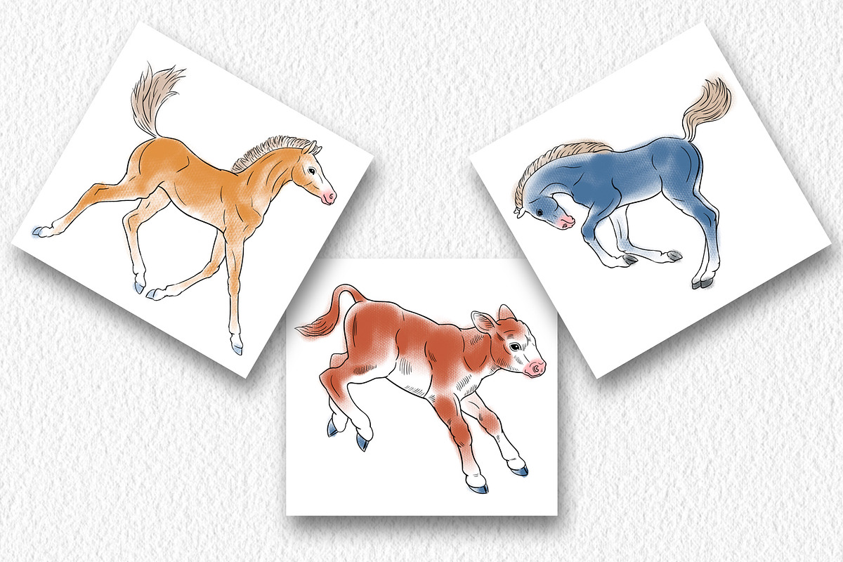 Foals and calves - stamp brushes, a Brush Add-On by ViktoriArt (Photo 5 of 5)