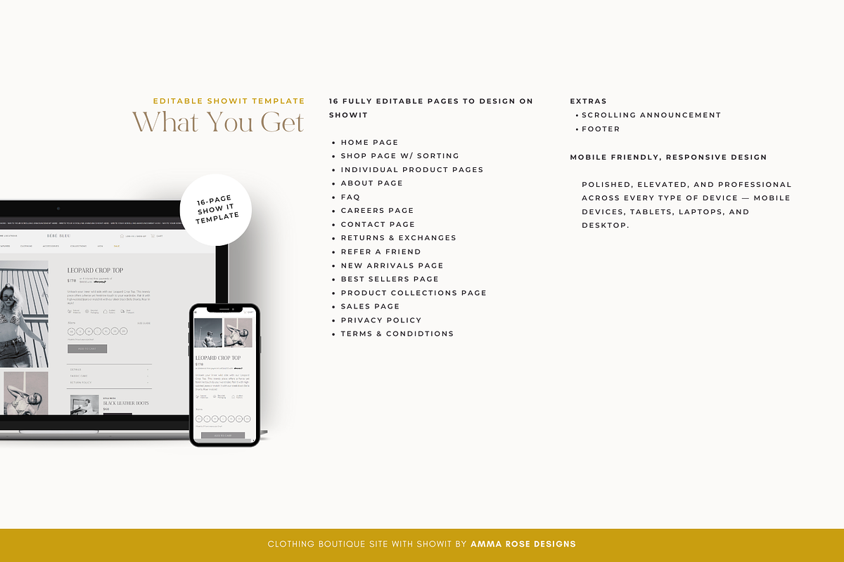 Fashion Showit Website Template, a Websites & App Template by ammarosedesignsllc (Photo 3 of 8)