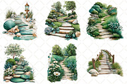 Whimsical Summer Pathway Clipart, an Illustration by Black Bird Studio (Thumbnail 5 of 5)