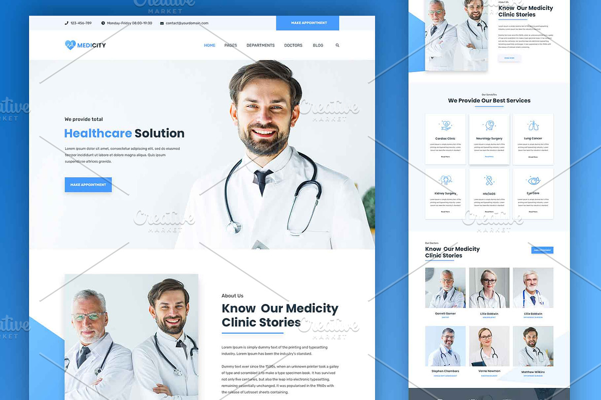 Medical & Health Website, a Landing Page Template by ArtifyWeb (Photo 2 of 16)