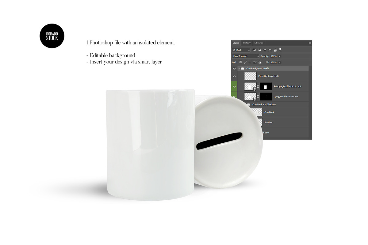 Isolated Coin Bank Mockup, a Product Mockup by Dorado Stock (Photo 2 of 6)