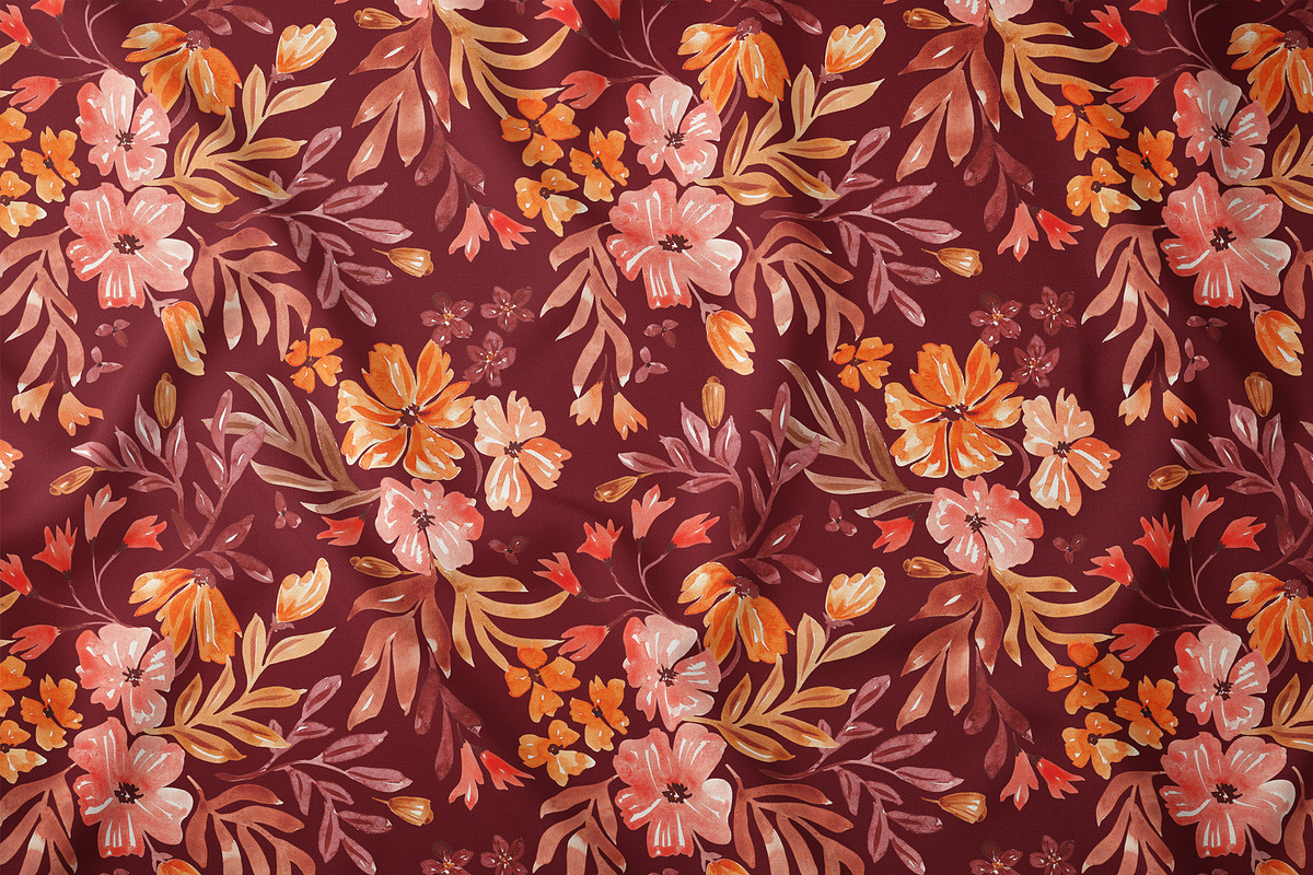 Fall floral seamless pattern, a Pattern Graphic by SirenaArt (Photo 11 of 19)