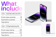 iPhone 14 pro mockups v2, an iPhone Mockup by Creatoom (Thumbnail 3 of 12)
