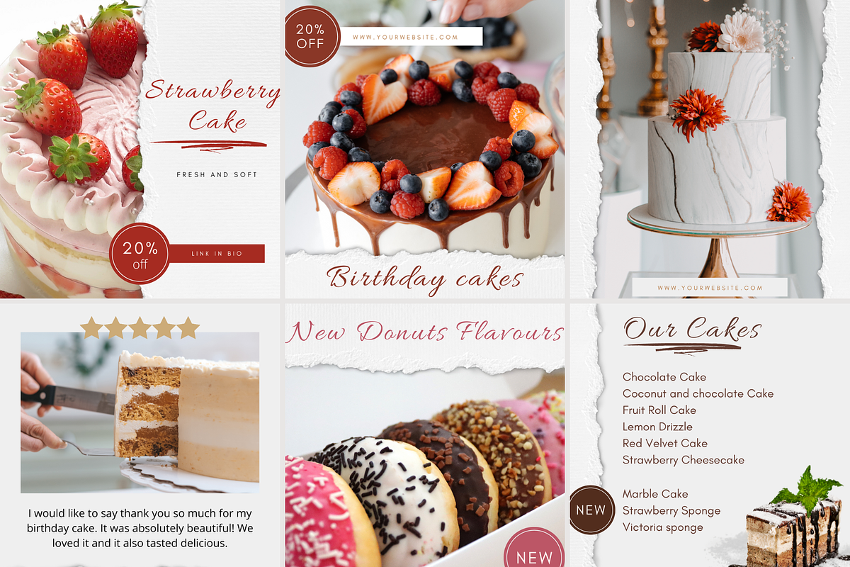 32 CAKE Instagram Canva Templates, a Social Media Template by Talipic Designs (Photo 3 of 7)