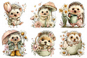 Whimsical Spring Hedgehog Clipart, an Illustration by Daily.Designs (Thumbnail 6 of 8)