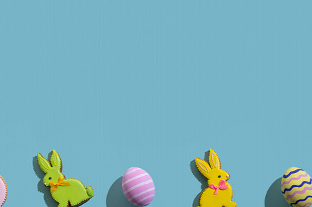 easter banner festive ornament bunny eggs blue, a Holiday Photo by Photo Drive Studio
