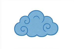 Bright blue cloud with swirls set, an Illustration by ZinetroN