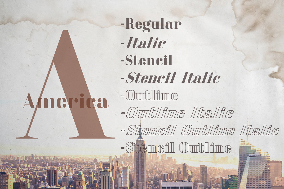America Serif Font Family preview 6