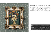 Vintage Frame & Wallpaper Mockup, a Household Mockup by mock-ups (Thumbnail 1 of 14)