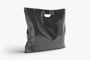 Black Wide Plastic Bag 3D Model