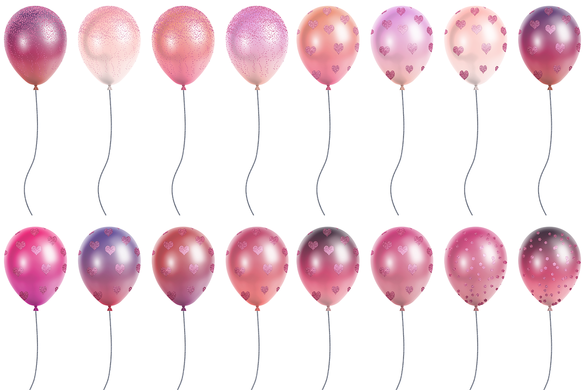 Pink Ombre Balloons Clip Art, an Illustration by Kandace Lalo Designs (Photo 5 of 9)