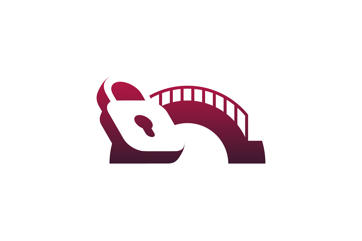 modern elegant bridge padlock logo, a Branding & Logo Template by Rasagama Studio