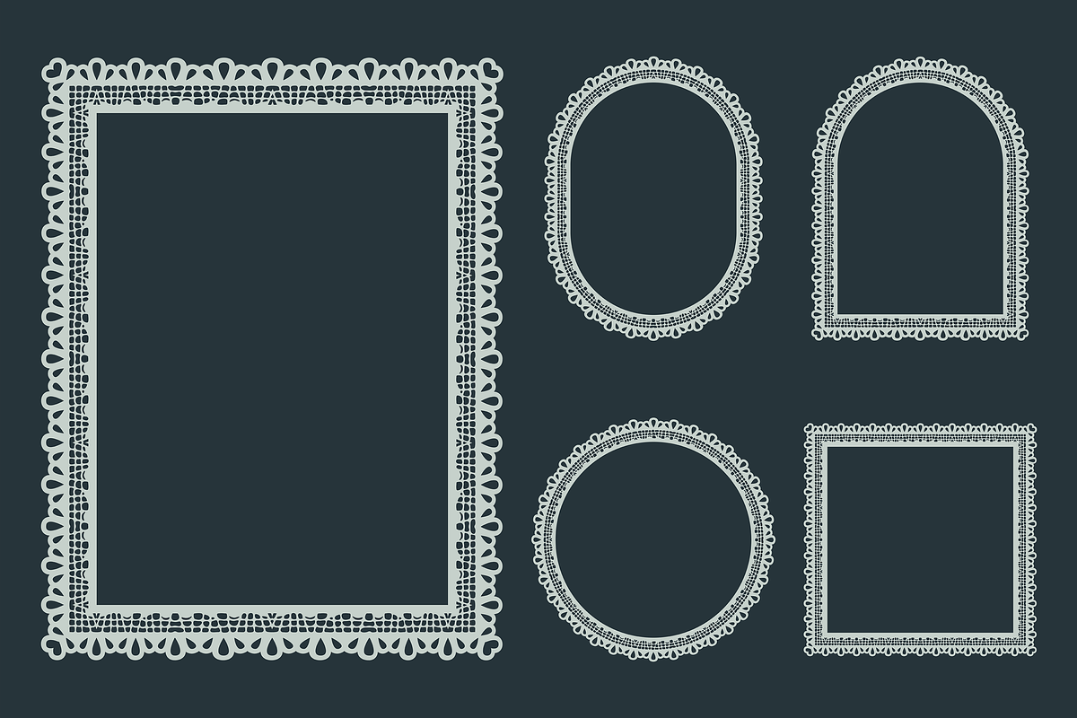 Doily Lace Frame Bundle, a Decorative Illustration by Kusumaillustration (Photo 5 of 19)