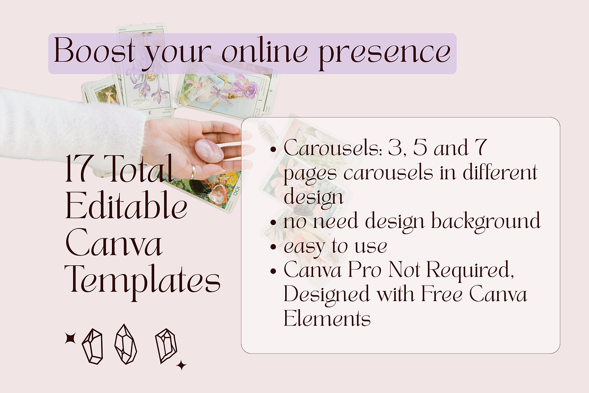 Tarot Reader Instagram Carousal Pack, a Social Media Template by Mochi Atelier (Photo 9 of 10)