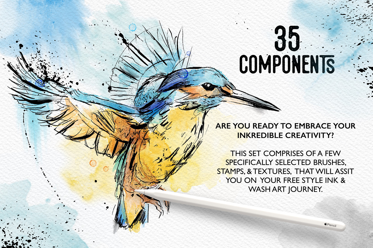 Inkredible - Messy Ink & Wash Set, a Brush Add-On by SketchWerx (Photo 2 of 17)