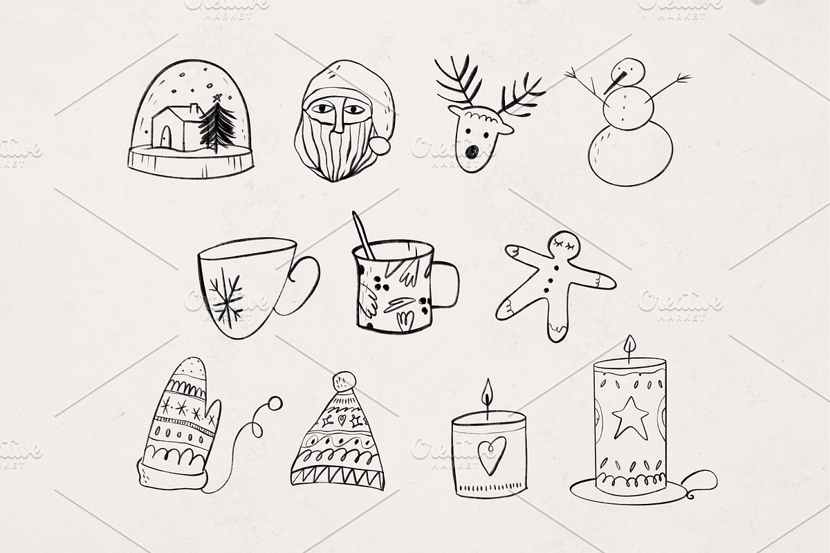 Christmas Doodles and Wallpapers, a Food Illustration by Marinastu (Photo 5 of 10)
