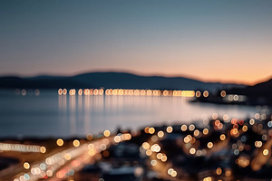 Blurred cityscape at dusk with light, a Nature Photo by MistyDay