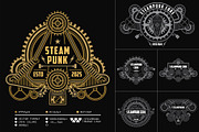 19 Steampunk badge logo template, a Branding & Logo Template by the-sastra (Thumbnail 3 of 5)