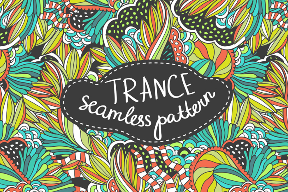 Handdrawn seamless trance pattern, a Pattern Graphic by Alenkakarabanova