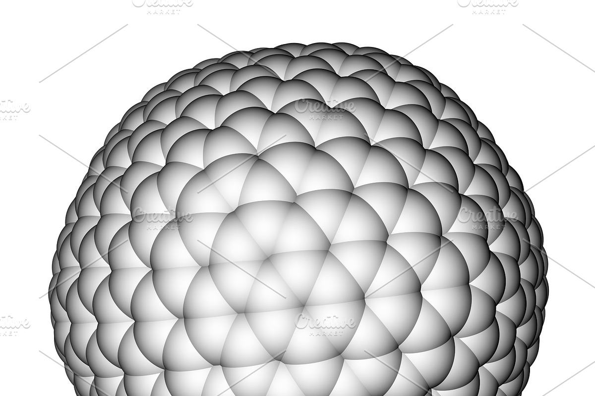 Nanocluster fullerene C540 molecular, a Technology Illustration by Leonid Andronov