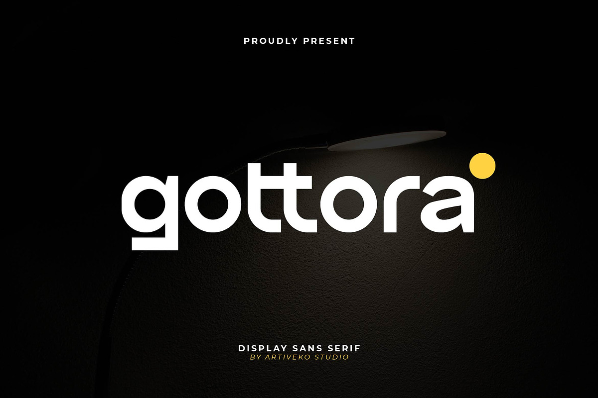 Gottora - Logo Font, a Sans Serif Font by Artiveko (Photo 1 of 8)