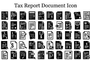 Modern Tax Document Icon Set, a Graphic by musafir_fashion