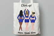 Cheerleaders Clipart, Girls clipart, a Person Illustration by LeCoqDesign (Thumbnail 7 of 8)