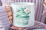 Vintage Soft Teal Birthday Clipart, an Illustration by CraftArtStudio (Thumbnail 5 of 6)