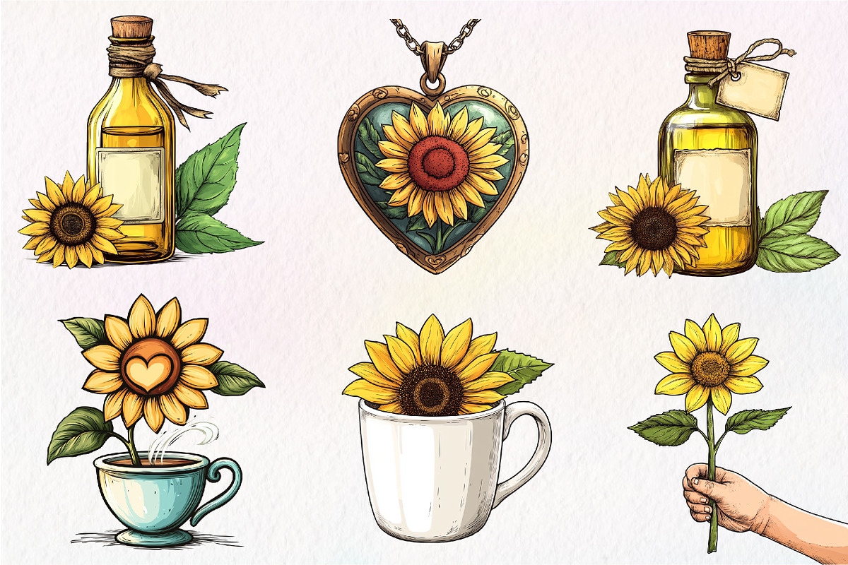 Sunflower Mothers Day Clipart Bundle, an Illustration by CreationArt (Photo 3 of 5)