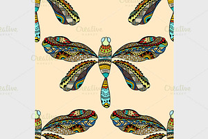 Dragonfly Seamless Pattern