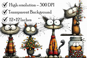 Quirky Christmas Cat Clipart, an Illustration by Libby Wishes (Thumbnail 7 of 9)