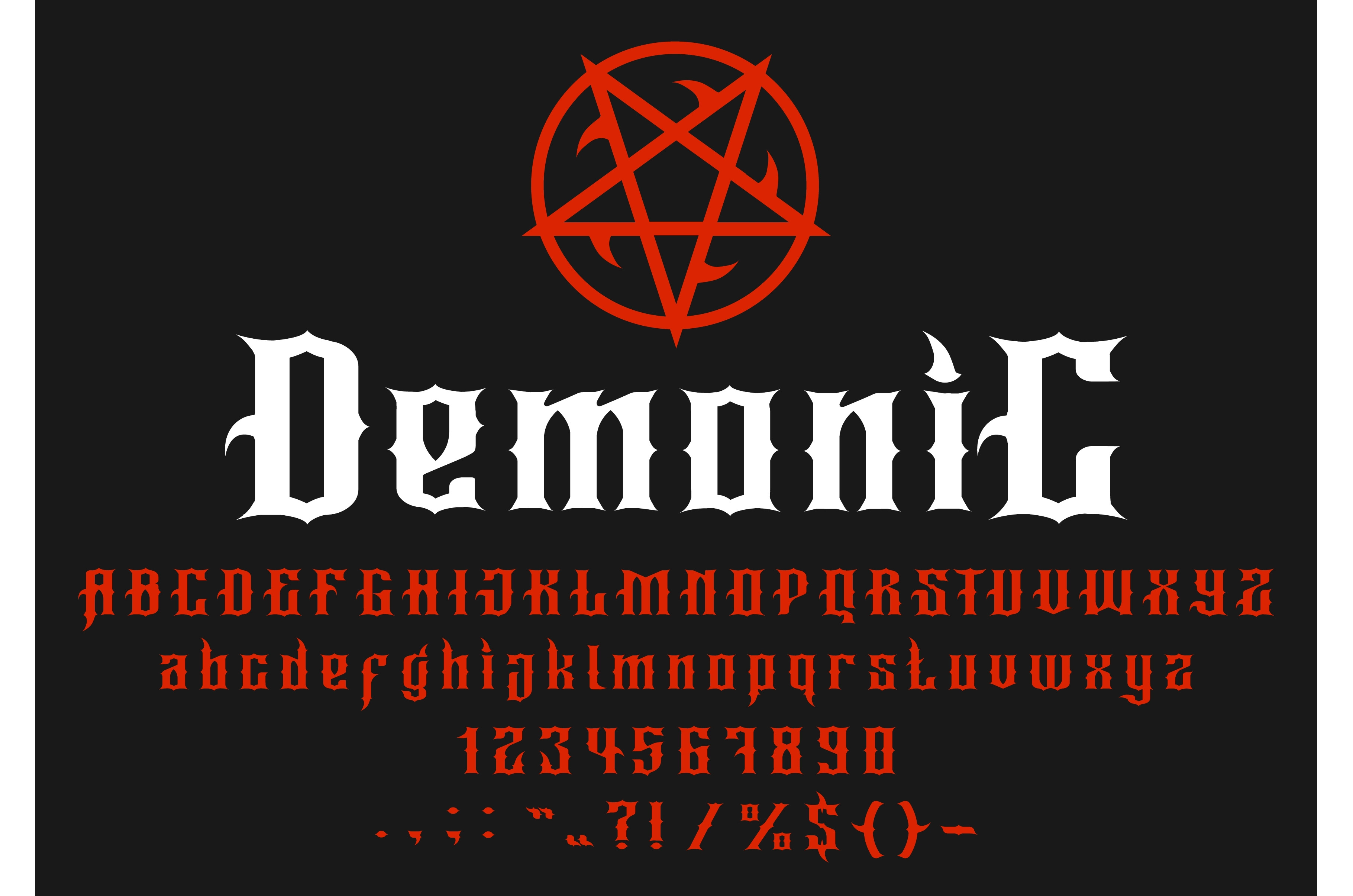 Devil Font Alphabet Horror Type Illustrations ~ Creative Market 2946