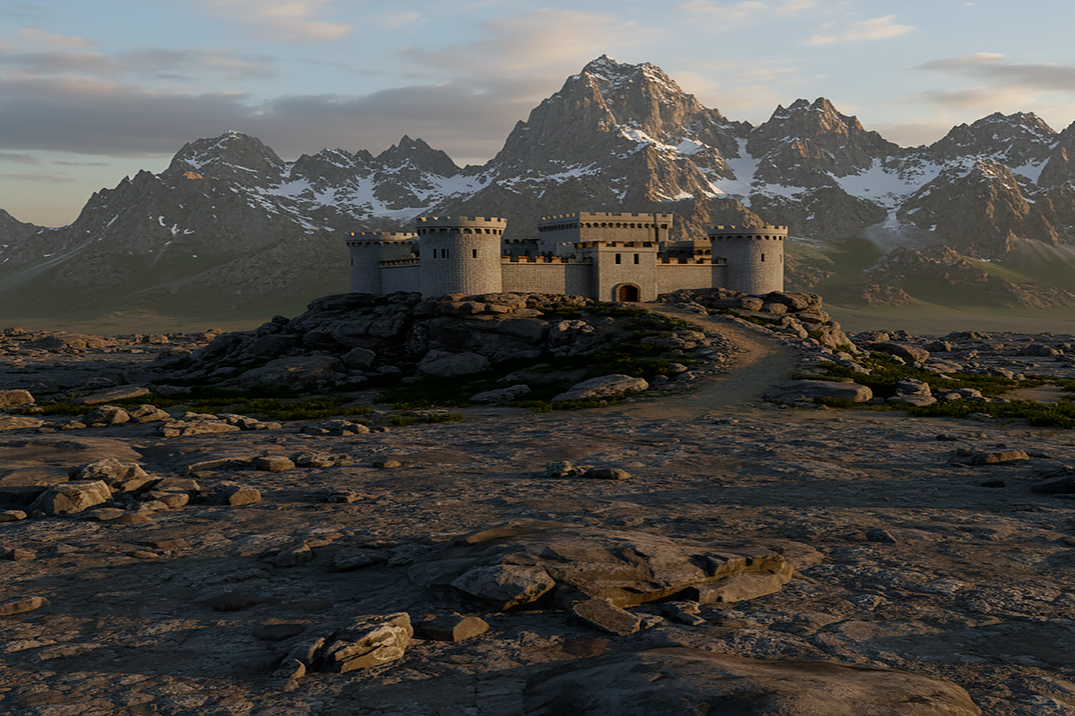Medieval Stone Fortress Castle, an Architecture 3D Model by Temer (Photo 3 of 5)