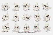 15 Bundle Watercolor White Parrot, an Animal Illustration by Morspective (Thumbnail 8 of 8)