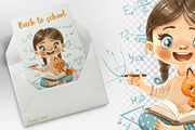Cute girl with toy fox sit with book, a Person Illustration by Azuzlikus (Thumbnail 2 of 3)