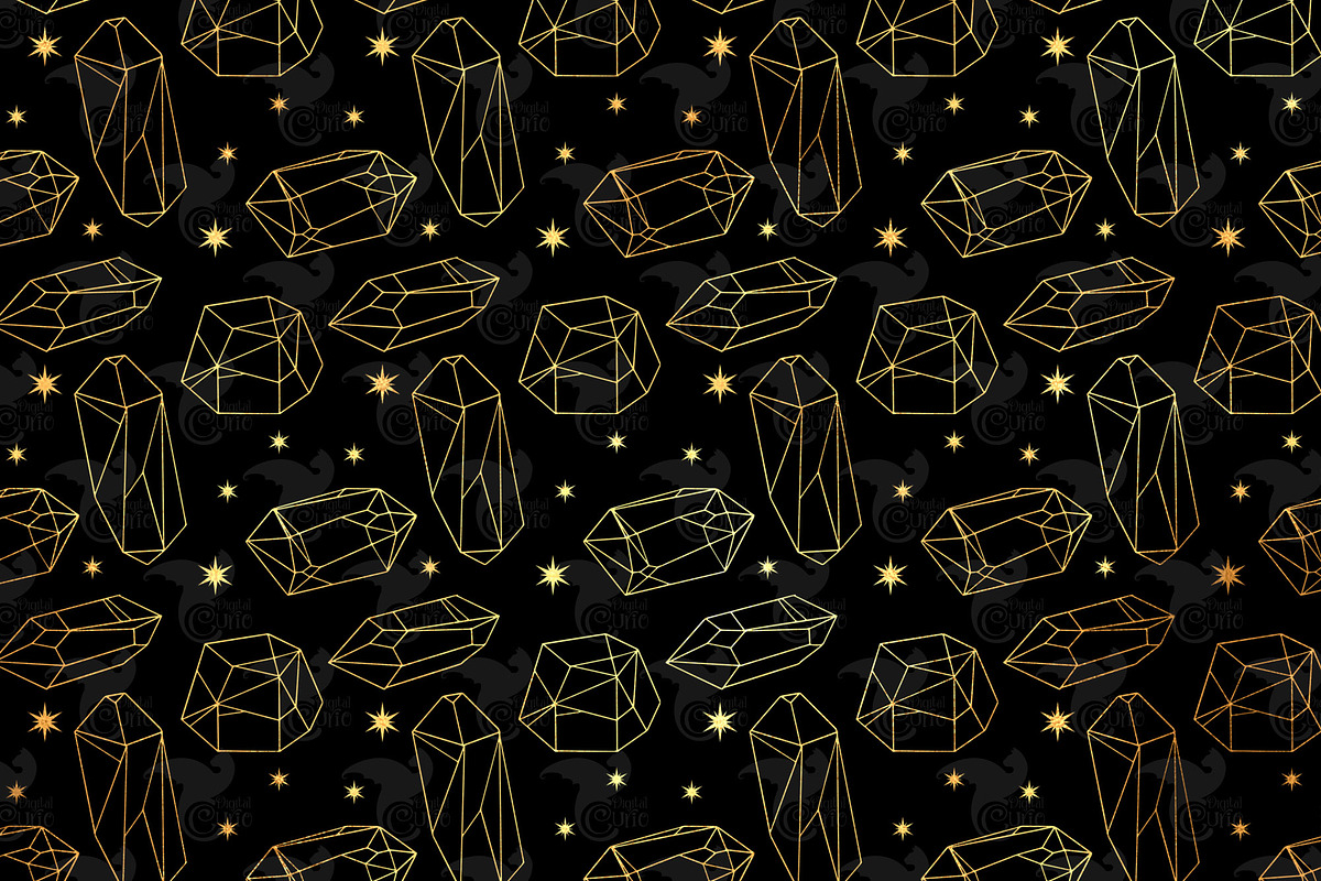 Celestial Gold Mystic Digital Paper, an Illustration by Digital Curio (Photo 2 of 7)