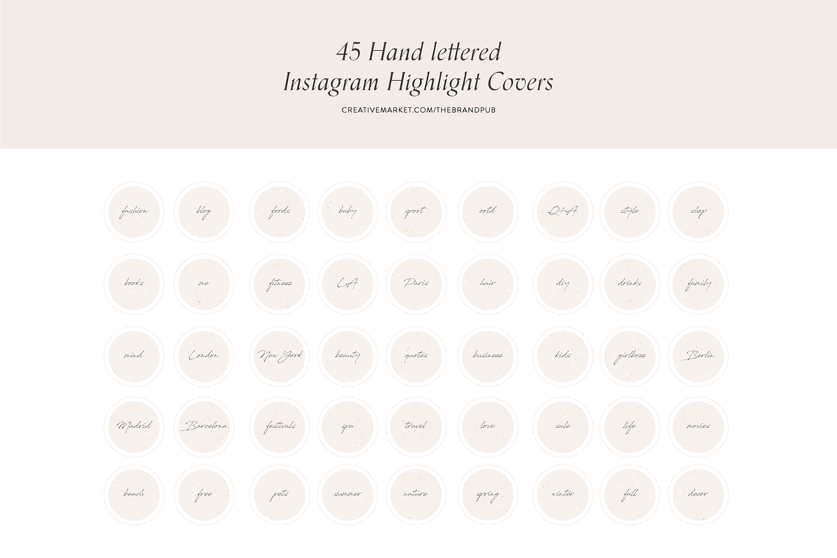 45 Hand Lettered IG Highlight Covers, a Social Media Template by The Brand Pub (Photo 3 of 3)