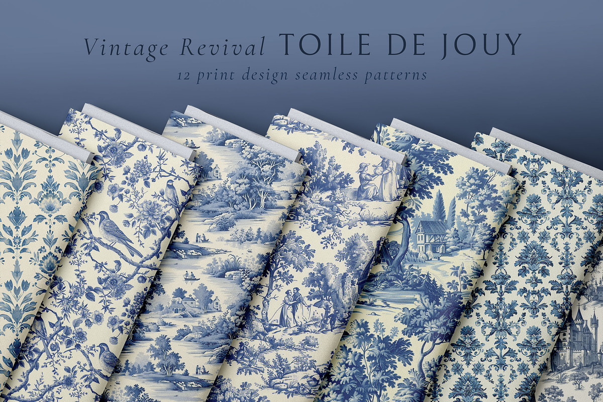 Toile de Jouy Print Design Patterns, a Pattern Graphic by Olya Creative (Photo 2 of 24)