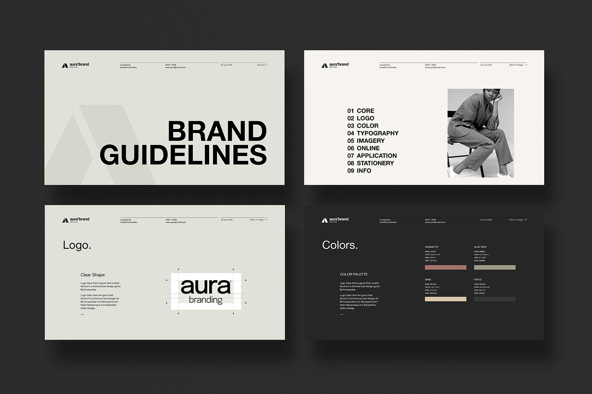 AURA | Brand Guidelines, a Presentation Template by creathrivestudio (Photo 5 of 16)