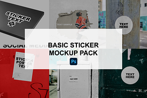 Basic Sticker Mockup Pack