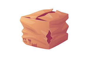 Crumpled Cardboard Box as Packaging
