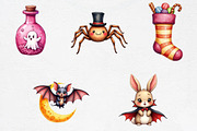 Kawaii Halloween Clipart Bundle, an Illustration by CrexoraLab (Thumbnail 2 of 5)