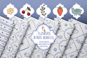 Flowers Birds Berries