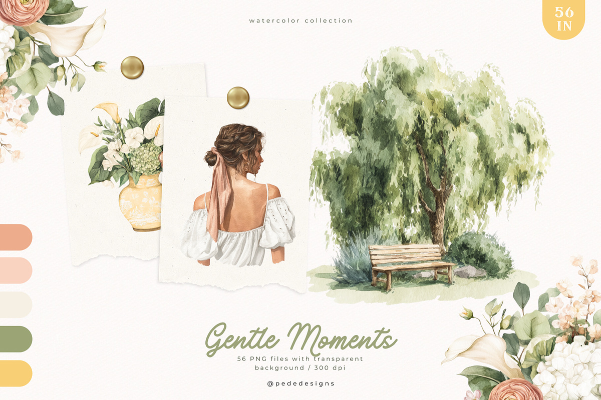 Gentle Moments Collection, a Decorative Illustration by PeDe Designs
