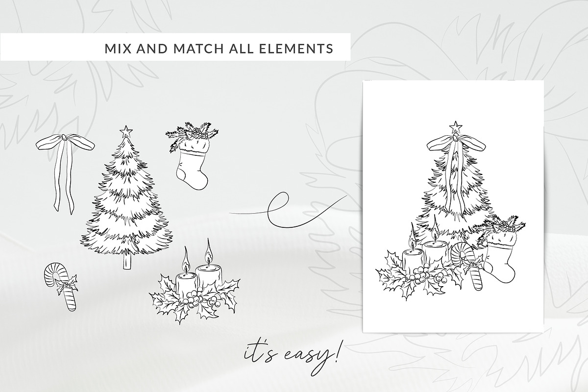 Line Art Winter Floral Decorations, a Decorative Illustration by La Petite Line Art (Photo 13 of 15)