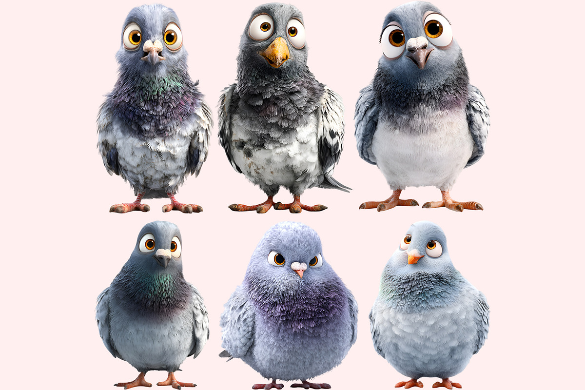 Pigeon PNG Clipart Bundle, a Graphic by M9 Design (Photo 7 of 9)