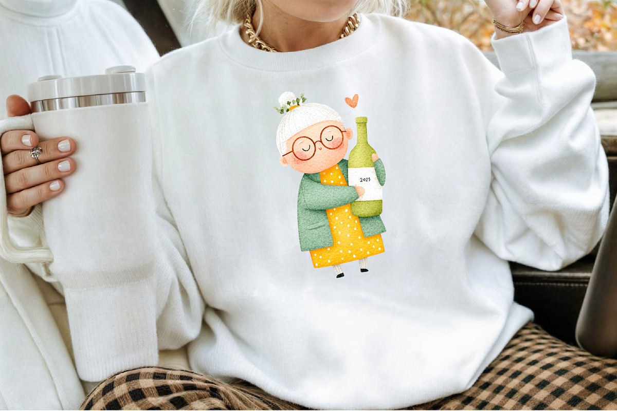 New Year Funny Old Lady Sublimation, an Illustration by Sublimation Artist (Photo 4 of 6)