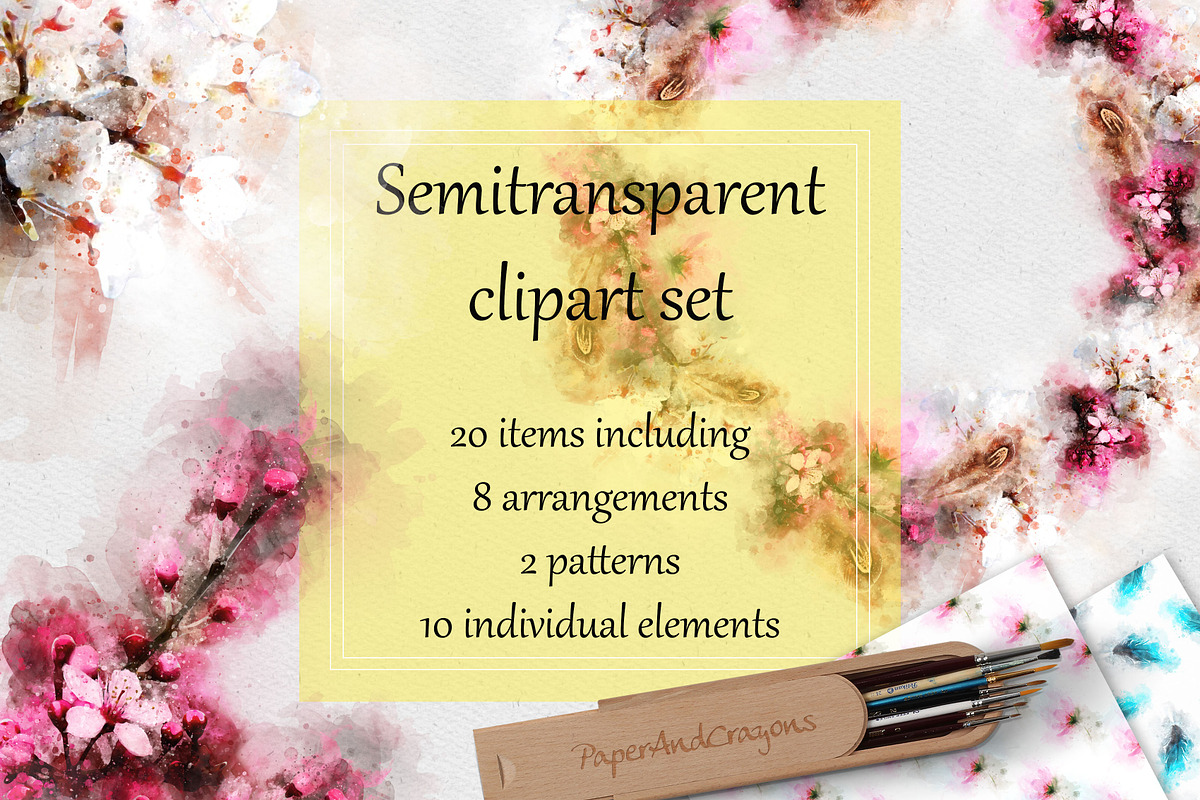 Boho-Chic Sakura Watercolor Set, an Illustration by PaperAndCrayons (Photo 2 of 7)