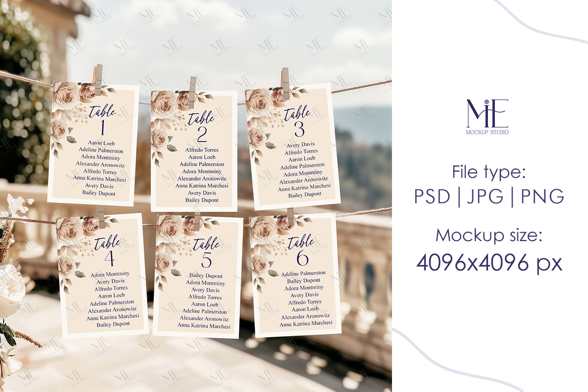Seating Chart PSD PNG Canva Mockup,, a Product Mockup by Mie Mockup Studio (Photo 6 of 6)
