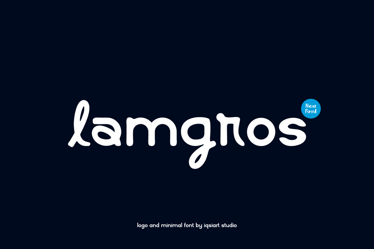 Lamgros - Minimal Logo Font, a Font by Iqsiart Studio (Photo 1 of 6)